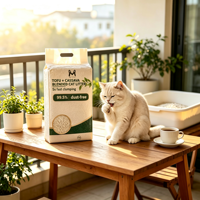 Litière pour chat naturelle en tofu et manioc, 70% tofu, 30% manioc, agglomération rapide, faible poussière, contrôle des odeurs, biodégradable, OEM, vente en gros