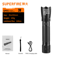Portable 3W EP05 lampe de poche en alliage d'aluminium multifonctionnelle forte lumière d'urgence antidéflagrante pour l'entretien sur le terrain de l'ingénieur