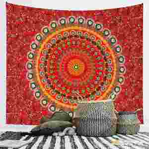 Tapiz Floral Bohemio Mandala para Colgar en la Pared, Decoración del Hogar, Tela de Pared para Sala de Estar y Dormitorio - Product Image 4