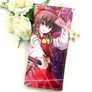 TouHou Project Anime Hakurei Reimu Long Synthetic Leather Wallet Kirisame Marisa Card Holder Purse With Magnetic Button