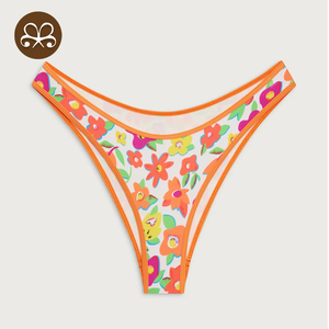 Conjunto de bikini de cintura media sexy para mujer estampado de verano personalizado traje de baño escote redondo bandeau con banda de brillo popular bikinis personalizados - Product Image 6