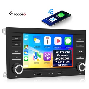 Podofo pour <span class=keywords><strong>Porsche</strong></span> Cayenne 2005-2009 7'' Autoradio Android 4+64G 2DIN 4+64G GPS WiFi intégré CarPlay/Android Auto Écran partagé - Product Image 1
