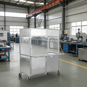 Chariot pliable en acier inoxydable à 4 roues pour la vente mobile de hot-dogs, glaces, café, bonbons et autres en-cas - Product Image 4