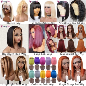 Perruque Lace Front Wig Bob naturelle bouclée courte 13x4 avec ligne de <span class=keywords><strong>cheveux</strong></span> pre-plucked pour femmes, offre spéciale - Product Image 5