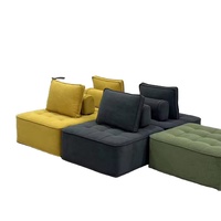 Canapé modulaire en velours convertible en forme de L, une place, avec coussins décoratifs, couleur personnalisable, design moderne, pour salon ou usage hospitalier