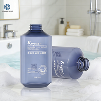 50ml 100ml-300ml 500ml bouteille de distributeur de cylindre en plastique PET toner cosmétique ou vaporisateur de shampooing avec épaule oblique