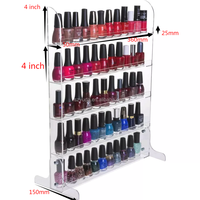 Vernis à ongles acrylique transparent 5 étagères ouvertes présentoir de comptoir présentoir de vernis à ongles organisateur