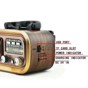 Radio Golon Rx-BT628S Oem de Bolsillo, Portátil, Mini, Antigua, Retro, de Madera, con Panel Solar, Transistor, USB, AM, FM, SW - Product Image 2