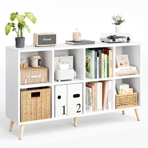 Libreria Moderna in Legno Multi-Cubo con Gambe, <span class=keywords><strong>Design</strong></span> Autonomo, Ripiani Aperti Personalizzabili, Organizzatore per Stoccaggio - Product Image 1