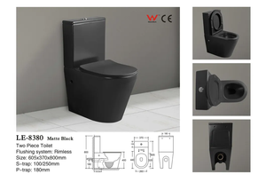 Vente chaude Design Moderne Articles Sanitaires WC Équipement Commode Bols De Toilette Ensemble 100 mm Siphonic Flush Deux Pièces En Céramique Salles De Bains - Product Image 6