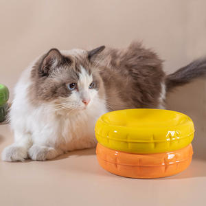 Macaron mangkuk keramik kucing dan anjing, mangkuk air dan makanan hewan peliharaan kualitas tinggi - Product Image 3