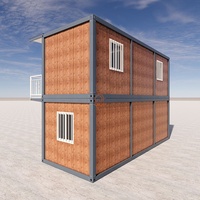 Maisons conteneurs préfabriquées sur mesure en bois grainé, hôtel préfabriqué à 2 étages, maison en kit 3 chambres avec escalier en colimaçon
