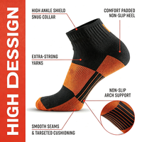Chaussettes de course à pied en maille nylon brodées avec logo personnalisé, séchage rapide, en spandex, pour la cheville, vente en gros