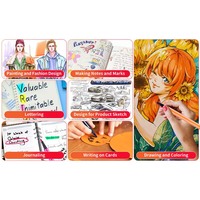Foska pratique pour transporter le paquet de tambour 12 24 couleurs stylos de peinture acrylique pour l'écriture créative Bullet Journaling et étudiants