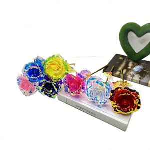 Elegant Gold <b>Foil</b> Rose with Golden Stem for Valentine's Day, Customized Artificial Flower for Wedding Decor - Product Image 5
