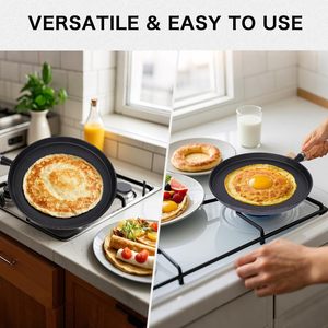 Ustensiles à pizza en métal pré-encuité, poêle à crêpes légère en fonte, poêle à œufs, poêle à frire, petits moules à pizza - Product Image 6