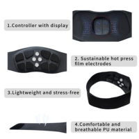Ceinture intelligente à lumière rouge OEM ODM avec fonction EMS pour l'entraînement des muscles abdominaux, ceinture EMS chauffante pour la remise en forme et la récupération