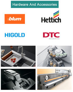 Italy solutions – ensemble d'armoires chauffantes de <span class=keywords><strong>façade</strong></span>, ensemble d'armoires de cuisine en verre de couleur noire avec ensemble d'île - Product Image 6