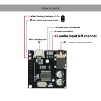 Module 5.2 pour sortie casque sans fil avec port de charge 3.7V