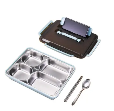 Nieuwe Product Ideeën 2022 Lunchbox Met Compartiment Voedsel Container Rvs Office Bento