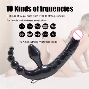 Strapless <span class=keywords><strong>Strapon</strong></span> Dildo Vibrator Anale Kralen Voor Vrouwen Of Lesbisch Gebruik - Product Image 1