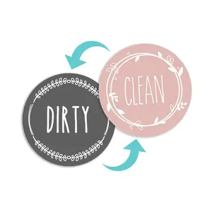 Custom Dishwasher Magnets Double Sided Non Scratch Magnet Clean Dirty Sign for Dishwasher Home Use