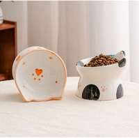 Hot Selling Nieuwe Creatieve 3d Schattige Kat Vorm Keramische Kom Custom Logo Handgemaakt Huisdier Kom Hond Kattenvoer Waterbak Huisdier Leverancier Oem