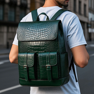 Fabricant de sacs <span class=keywords><strong>à</strong></span> <span class=keywords><strong>dos</strong></span> pour ordinateur portable personnalisé <span class=keywords><strong>à</strong></span> la mode pour hommes motif crocodile végan en faux <span class=keywords><strong>cuir</strong></span> PU pour le voyage <span class=keywords><strong>à</strong></span> l'école et au collège - Product Image 6