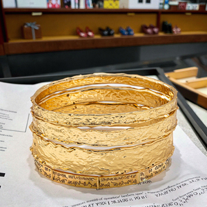 Pulseras de Joyería Fina de Metal de Moda Sencilla, Estilo Antiguo, Borde Ancho Exagerado y Diseño Irregular, Brazaletes de Accesorios 2026 - Product Image 4