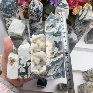 Großhandel natürliche heiße Verkauf <span class=keywords><strong>Moos</strong></span> Achat Punkt Heilung Kristall Quarz Edelstein Handwerk für Home Decoration Geschenke - Product Image 4