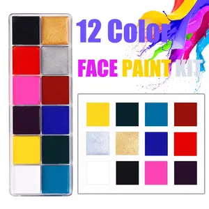 Body Painting Supplies Neon Lady Oil Face Painting Kit Makeup For Halloween Party 12 Colors Professional Body Art