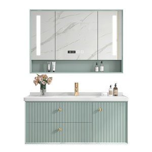 حوض حديث فاخر من الخشب الصلب مثبت على الحائط للبيع على زينة حمام أنيقة - Product Image 3