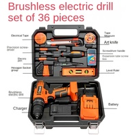 Perceuse électrique sans fil 21V avec logo personnalisé, moteur sans balais, ensemble d'outils de perçage, batterie lithium-ion, multifonctionnelle