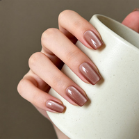 Uñas Postizas de Lujo de Alta Calidad al por Mayor, Forma Ataúd, Cubierta Completa, Cortas Cuadradas, Personalizadas, 10 Uds., Diseño a Color, Uñas Falsas de ABS para Dedos