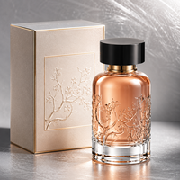 Flacon de parfum personnalisé avec logo, 100 ml, flacon de parfum à vaporiser, cylindrique, recyclable, flacon de parfum de luxe vide avec boîte