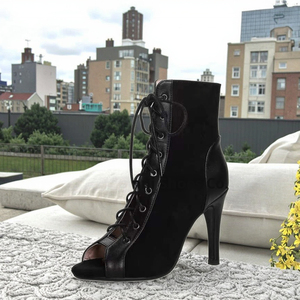 Bottes de danse courtes à talons aiguilles d'été pour femmes européennes et américaines, à lacets, hauteur de la cheville, grande taille - Product Image 6
