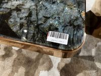 Ensemble de table basse en pierre de luxe moderne bleu émeraude - Comprend un plateau en marbre, design durable et luxueux pour un usage domestique