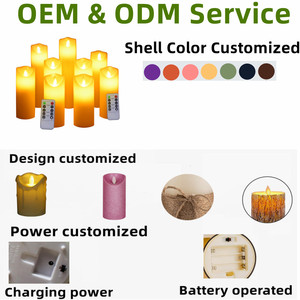 <span class=keywords><strong>Bougie</strong></span> pilier de luxe à LED sans flamme avec effet de flamme mobile, télécommandée et à piles, pour décoration de mariage et d'anniversaire - Product Image 3