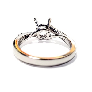 Bague torsadée Simple et Fine, anneau de fiançailles Semi-montage, léger, en or blanc, diamant naturel, 18k - Product Image 3