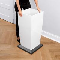 Jardinière carrée haute traditionnelle blanche grande taille en plastique auto-arrosante pour arbres, herbes et plantes – Meilleure vente