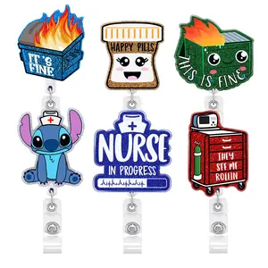 Nursing Badge Reel, Medicine Cartoon Retractable Badge Reel, Healthcare  Badge Reel, Retractable ID Lanyard Name Tag Card Badge Holder Clip