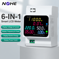 Meter Multifungsi LCD 6-in-1 untuk Pemantauan Multi-Parameter Rumah Pintar: Tegangan, Arus, Daya, WiFi, 100A, kWh, Hz, PF, V, a, W