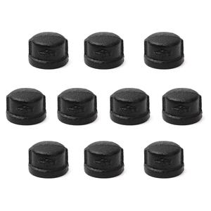 黒色パイプキャップ ホーム ブラック ダクタイル鋳鉄製パイプキャップ スチームパンク ヴィンテージ シェルフブラケット DIY 配管パイプ継手 - Product Image 3