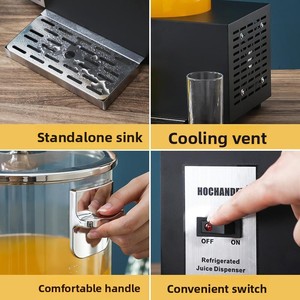Máquina Refrigeradora de Bebidas para Hotel, Máquina Expendedora de Jugos de Autoservicio, Barril de Jugo Transparente de Acero Inoxidable Comercial para Restaurante - Product Image 6