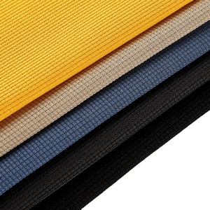 Cai vương quốc Chất lượng cao màu rắn Waffle vải 280 GSM <span class=keywords><strong>cotton</strong></span> polyester chéo Waffle vải cho Khăn tắm áo len áo thun - Product Image 1