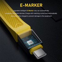 Kabel ekstensi USB C ke USB C pendek, kabel ekstensi pengisian daya Data tipe C, Transfer Data tipe C, pengisian cepat, kabel USB C ke USB 240W 80Gbps USB4 2.0