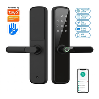 Serrure de porte intelligente avec application TTlock, Wifi, mot de passe numérique, empreinte digitale, carte-clé, compatible Tuya, pour porte en métal/bois