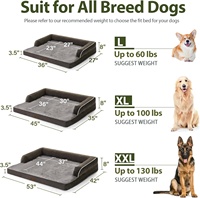 Coussin pour chien en peluche avec mousse orthopédique en forme de boîte à œufs, imperméable, antidérapant, pour grands chiens, lavable, vente en gros d'usine sur mesure