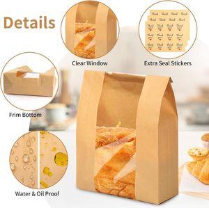 Sacs à pain en papier adaptés à l'emballage du pain fait maison, des biscuits et autres produits <span class=keywords><strong>de</strong></span> boulangerie - Product Image 3
