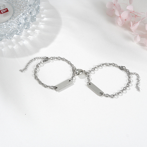 Bracciale in Acciaio Inossidabile con Magnete Affinità Mutua Bracciale per Coppie Charm Regalo per San Valentino SB047 - Product Image 1